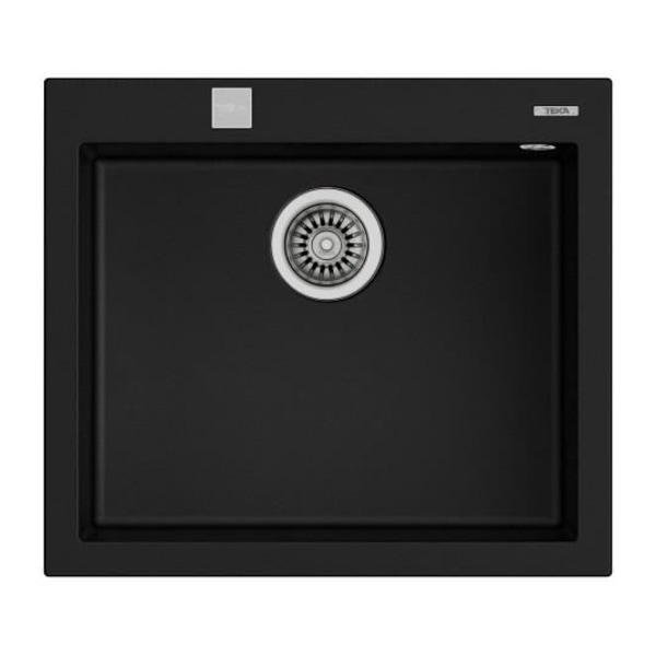 Vask - TEKA - Forsquare - Tegranite - 50x40 cm - Automatisk afløb - Sort Svart
