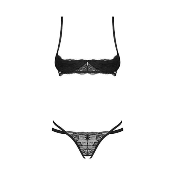 Obsessiivinen - Nutris Kaksiosainen Setti Haara-aukoilla - Musta XS/S Svart M/L