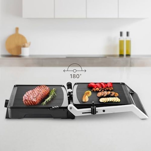 Elektrisk Grill - UFESA - Jaya 2000 - 2000W - Non-stick Plader 29x23,2 cm - 180 Åbning Svart/rostfri