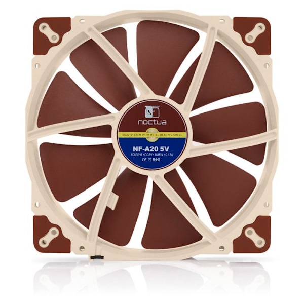Ventilator - Noctua - NF-A20 - 20 cm - 800 o/min - 18,1 dB Beige, Brun