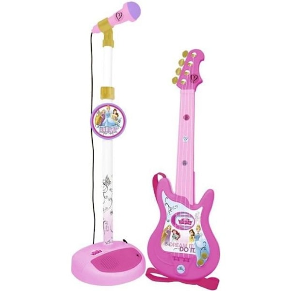 DISNEY PRINCESS Mikrofon- och gitarrset Rosa, vit och mångfärgad