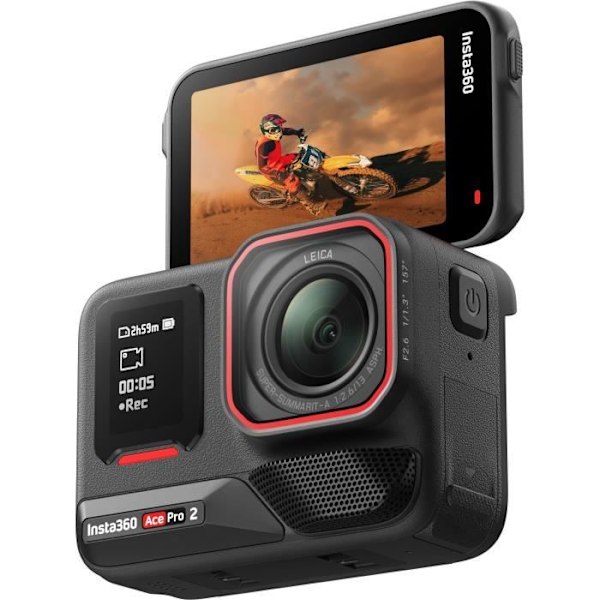 Pack Kamera Sport Insta360 Ace Pro 2 Sort + 2. batteri Sort