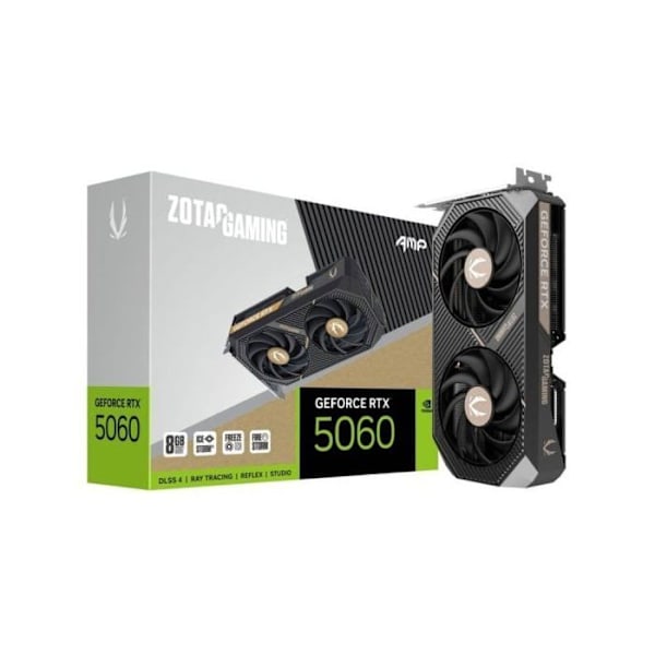 ZOTAC GAMING GeForce RTX 5060 AMP 8GB GDDR7 Reflex 2 RTX AI DLSS4 musta