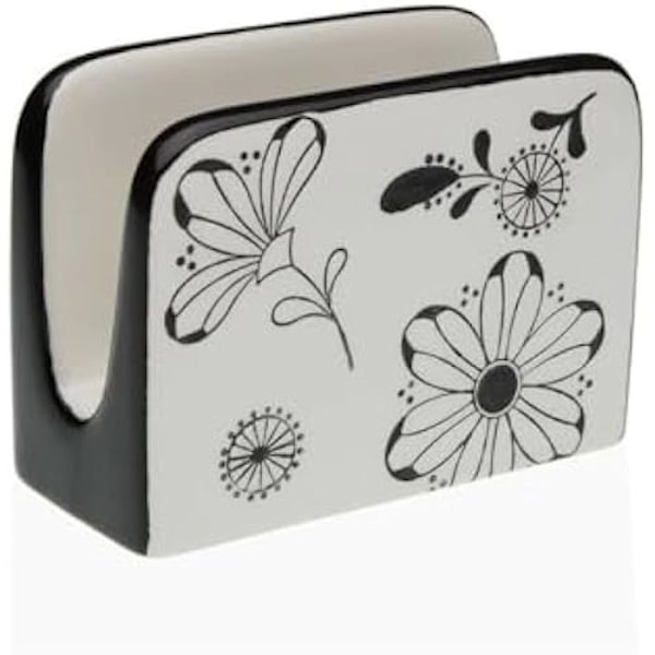Servietholder - Versa - Blomster - Keramik - Flerfarvet - 12,5 x 6,5 x 9,5 cm Flerfärgad