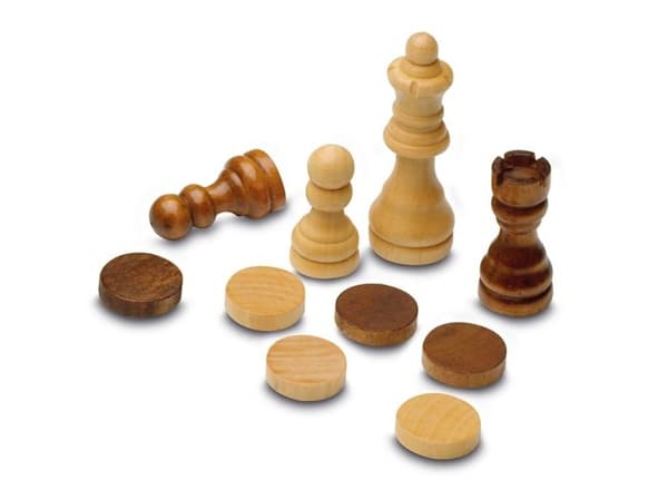 Cayro - schack, dam och backgammon Beige, vit och brun