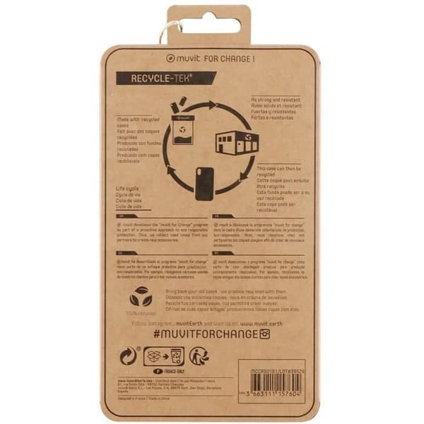 MUVIT VAIHTOON RECYCLETEK SOFT BLACK IPHONE 13 MINI Musta