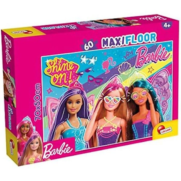 Pussel - LISCIANI - BARBIE Maxifloor - 60 Bitars - Dubbel Sidig 70x50 cm - För Barn 4 År+ Maxigolv 60