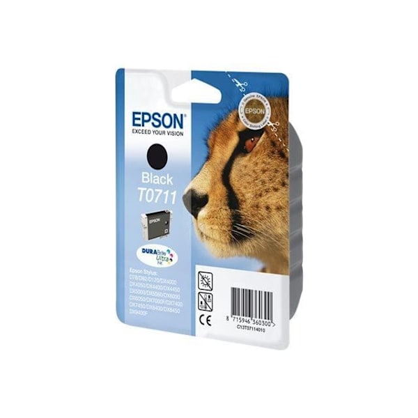 EPSON T0711 sort blækpatron - Cheetah (C13T07114012)