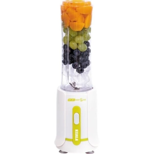 NOVEEN Mini Blender Smoothie Maker Blender 300 W med 2 flasker grøn - 5902221620331