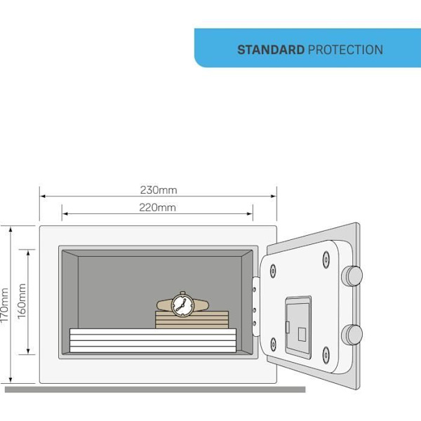 Sähkölokero - YALE - YSV/170/DB2 - Kompakti 3.8L - 170x230x170mm