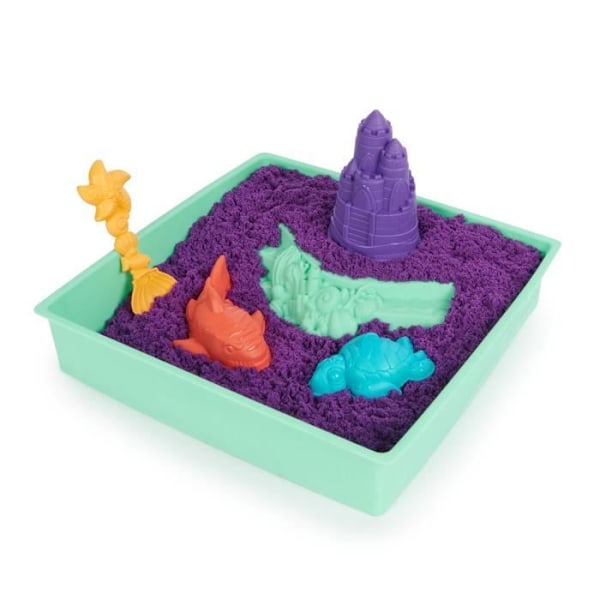 Kinetic Sand - Castle Sandbox Box 454G - Luonnonhiekka kiinteisiin ja värikkäisiin luomuksiin Flerfärgad