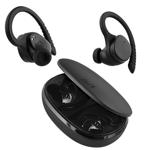 T'nB - Trådlösa hörlurar, Bluetooth sporthörlurar, in-ear, pekkontroll, 30 timmars batteritid, integrerad mikrofon – Svart