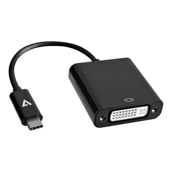 V7 Video Adapter - Type C Han USB til DVI-D Hun Digital Video - Sort Sort