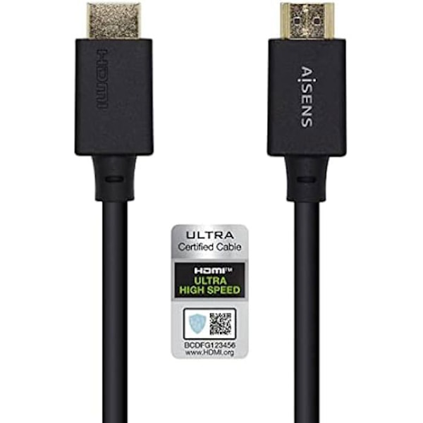 HDMI KABEL AISENS A150-0423/ HDMI MACHO HDMI MACHO/ 2M/ NEGRO Svart