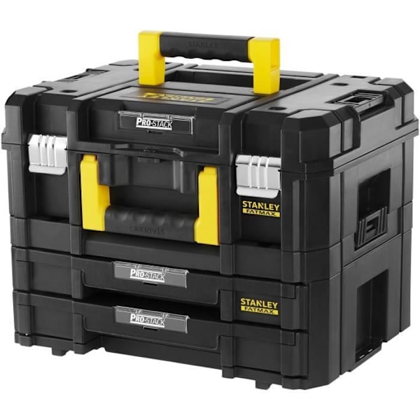 Kit 2 Väskor PRO-STACK™ - STANLEY FATMAX - FMST1-71981 - 2 handtag - 2 lådor - 21,5 L Svart