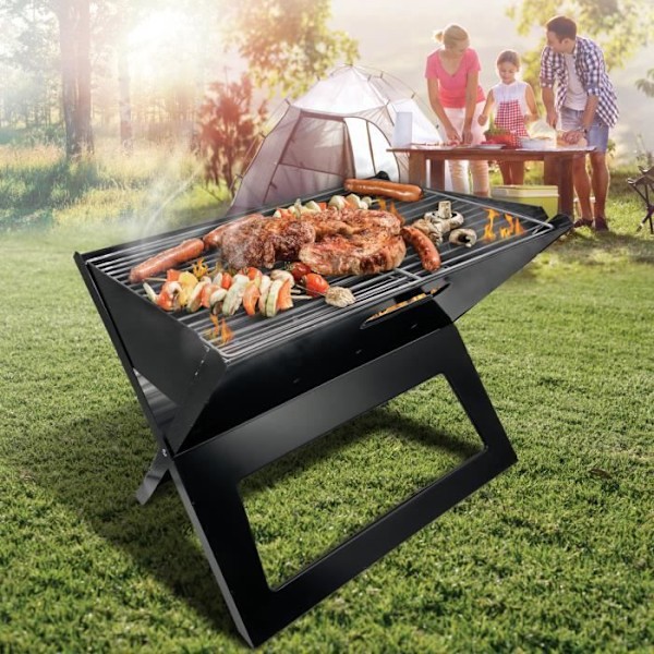 Hopfällbar grill Bärbar grill med grill Maestro MR-1011 Svart