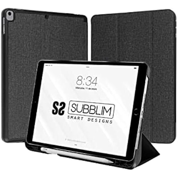 Shock Case iPad 10,2" 9/8/7 Gen Tablet Case - SUBBLIM - Musta - Kaksi katselukulmaa - Apple Pencil -paikka Svart