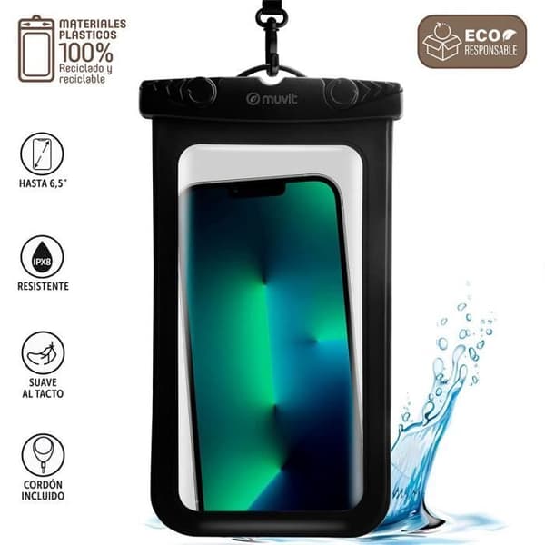 Muvit for Change Universal Water Case jusqu'à 6,5" IPX8 Musta