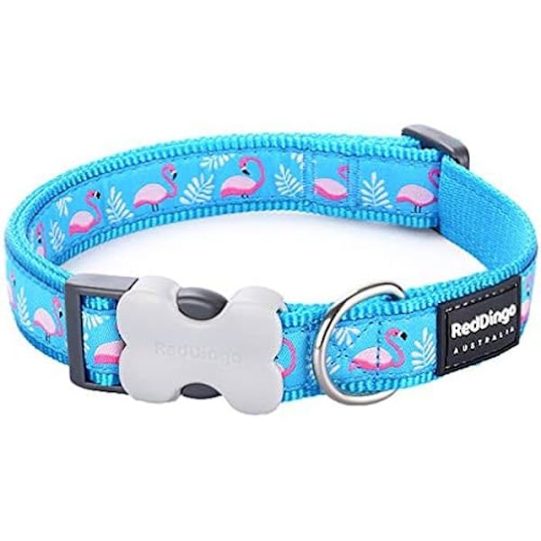 Hundehalsbånd - RØD DINGO - Pink Flamingo Turkis - 12 mm - 20-32 cm - XS XS