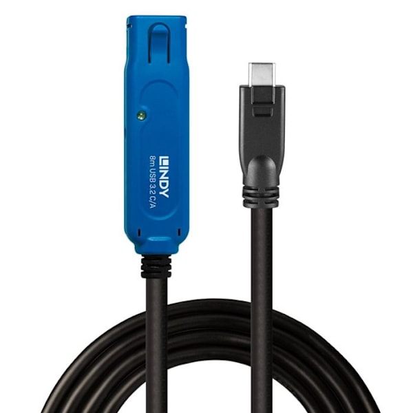USB-kabel - LINDY - Aktiv USB 3.2 Gen1-förlängning - 8.00 m - USB-A hona - USB-C hane