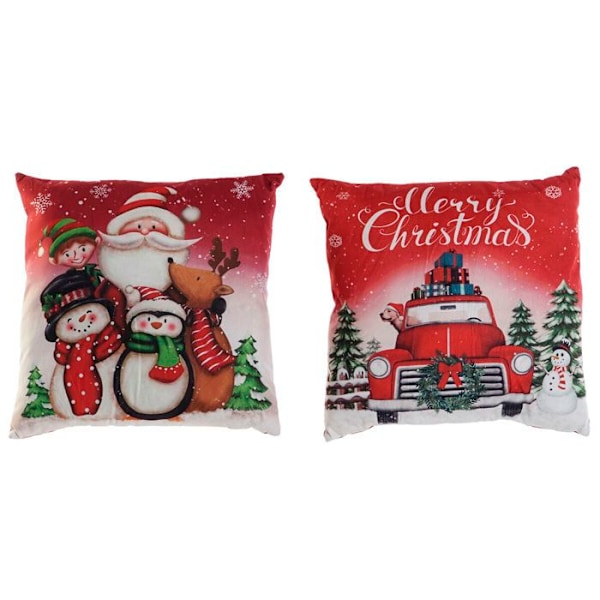 Julkudde med motivet Merry Christmas DKD Home Decor 40x10x40 cm (x2) Flerfärgad