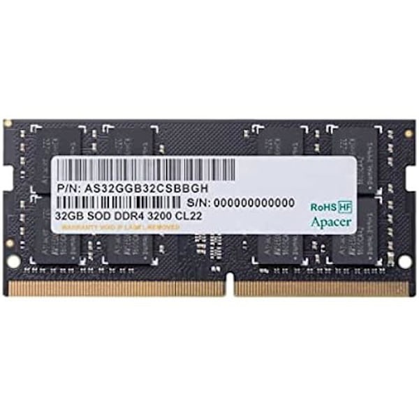Hukommelsesopgradering - APACER - ES.32G21.PSI - 32GB - DDR4 - 3200MHZ - CL22 - SODIMM