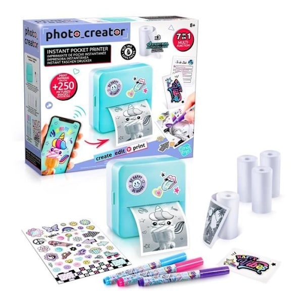 Canal Toys - Lommeprinter Photo Creator - Termisk og økonomisk udskrivning - CLK 017 Svartvitt