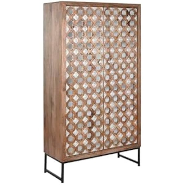 Garderobe - HOME ESPRIT - Brun Sort Sølv - 90 x 38 x 170 cm - 2 døre - Træ Flerfärgad