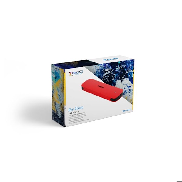 Boitier ekstern USB-C 3.2 TooQ TQE-2201 - NVMe M.2 Type 2280 Rød