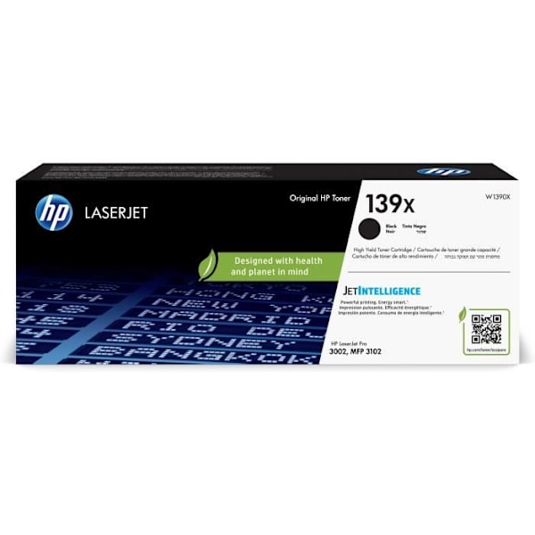 HP 139X original sort tonerpatron (W1390X) højtydende til HP LaserJet Pro 3001/3002/3003/3004/3101/3102/3103/3104