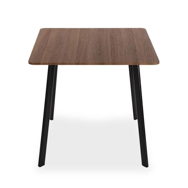 Spisebord - VERSA - Klaudia - Træ, PVC og metal - Brun og sort Brunt och svart