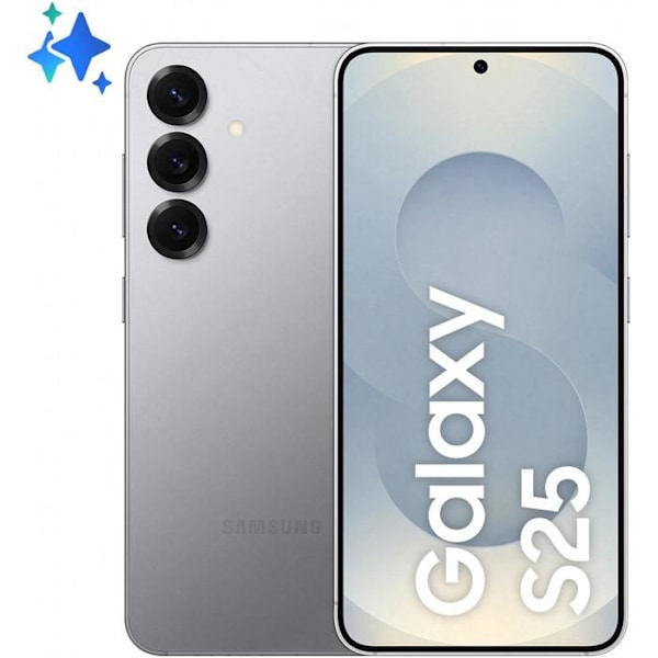 Samsung Galaxy S25 5G 12 Go/128 Go Harmaa (Silver Shadow) Kaksois-SIM SM-S931B Hopea