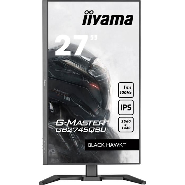 PC-skærm - IIYAMA - GB2745QSU-B2 - 27" QHD - IPS - 100Hz - 1ms - HDMI/DP/USB HUB - Justerbar fod + Drejefunktion - Højttalere - Sort