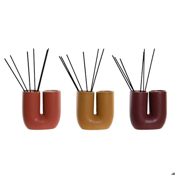 "Désodorisant vase urbaine DKD Home Decor (x3)" in Swedish is "Doftspray urbant kruka DKD Home Decor (x3)" violett/senap/jordbruk