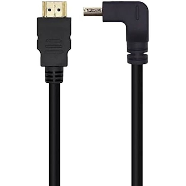 AISENS HDMI 2.0 4K kabel - 2m - Sort - Vinklet stik - Bagudkompatibelt - Høj transmissionskvalitet Svart