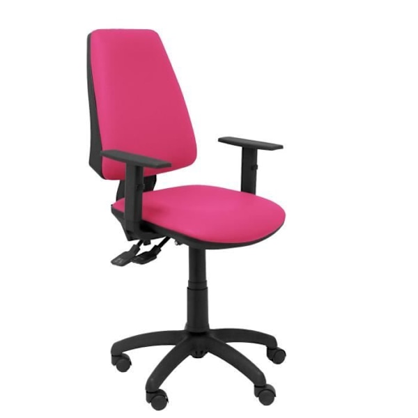 Ergonomisk kontorstol med synkromekanisme og justerbar højde - Sæde og ryg betrukket med lignende pink læder (ARMS