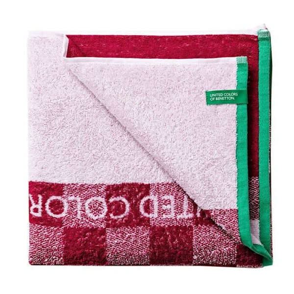 Rantaläppä BENETTON - Vaaleanpunaiset Neliöt Lapset - 70 x 140 cm - 100% Puuvilla - Lapsi Rosa