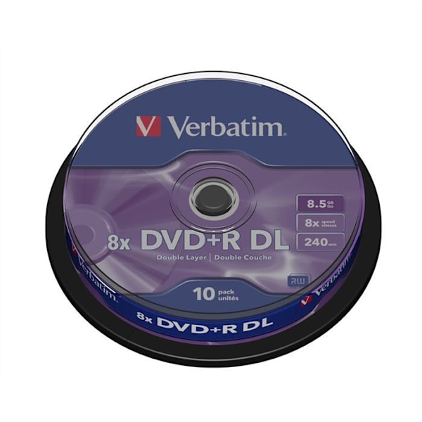 DVD+R DL VERBATIM - 10 kpl pakkaus - 8,5 Go - 8x