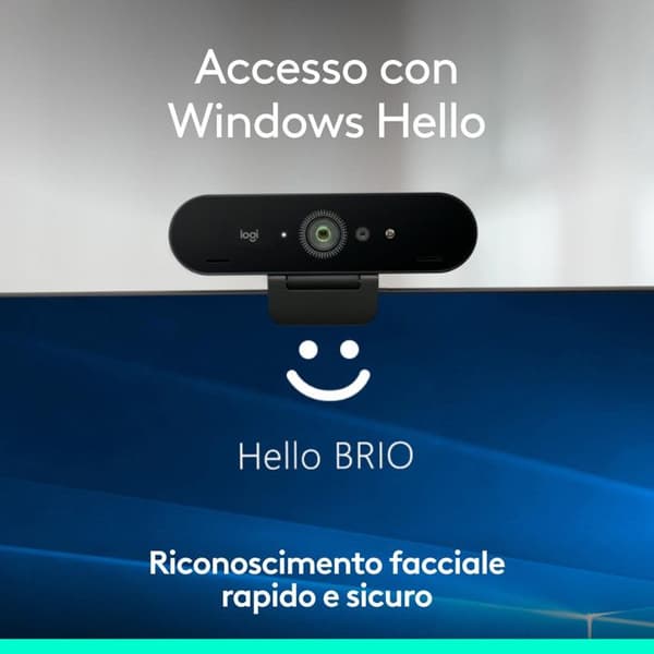 Webkamera 4K - LOGITECH - BRIO 4K - 13 MP - USB-C - Automatiikka