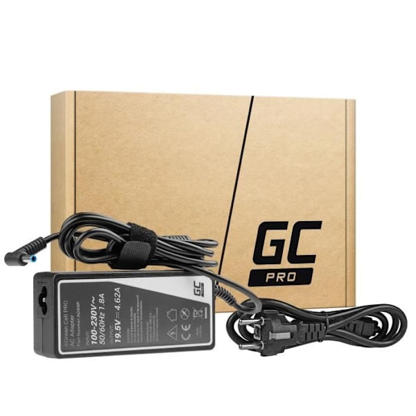 Laturi Green Cell PRO 19.5V 4.62A 90W HP 240 G2 248 G1 250 G2 ProBook 650 G2 G3 Pavilion 15-N 15-N025SW 15-N065SW 15-N070SW varten sort