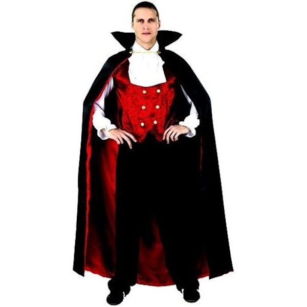 Klassisk vampyr herrekostume - MÆRKE - str. XL - Sort, rød - Voksen Svart röd