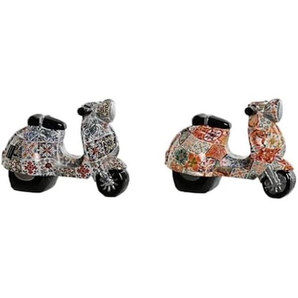 Koristehahmo - HOME ESPRIT - Skootteri - Monivärinen - 8 x 14 x 11 cm - 2 kpl Flerfärgad