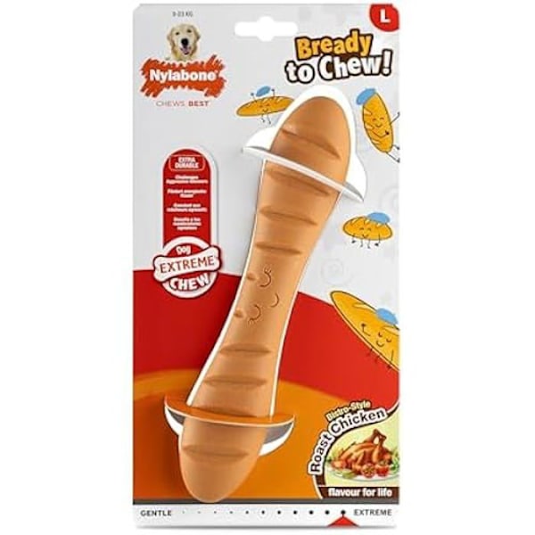 Tyggelegetøj - NYLABONE - Wand - Holdbar nylon - Til hunde op til 23 kg - Evig smag kastanj