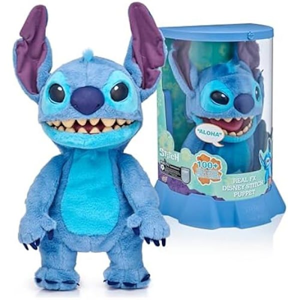 Interaktiv bamse - DISNEY - Stitch FX - 45 cm - 100+ lyde og handlinger - Til børn fra 6 år og opefter Blå