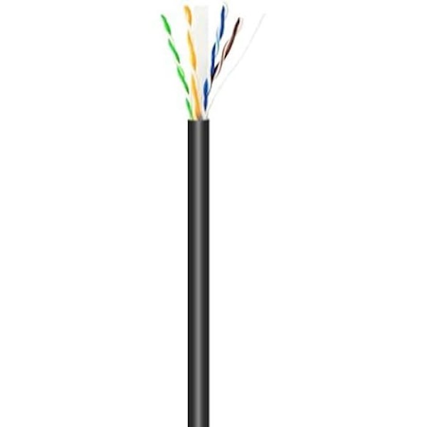 Vandtæt udendørs netværkskabel RJ45 Cat.6 UTP stift Cca AWG23 Sort 100 m - AISENS - A135-0675