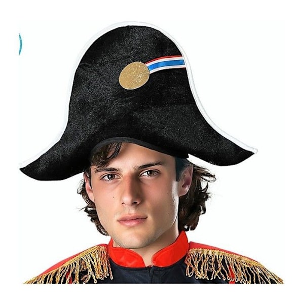 Napoleon Bicorn Hat - ATOSA - Förklädnadstillbehör - Svart, guld, blå, vit - Utomhus Svart, guld, blå, vit, vit filt