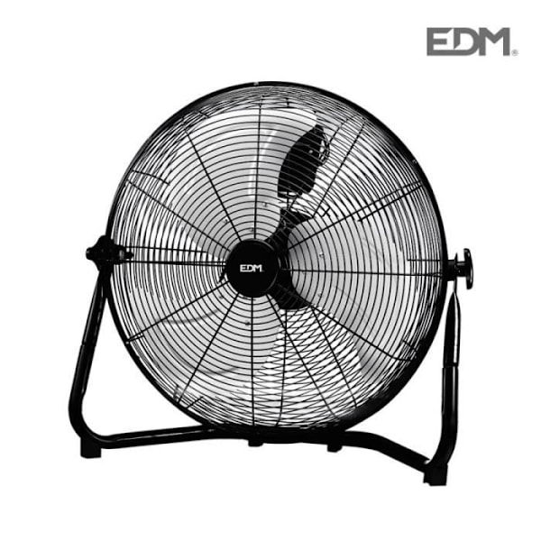 Musta teollisuuslattiatuuletin - GREENICE - Teho 110 W - 3 nopeutta