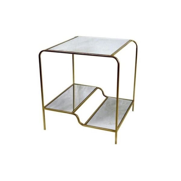 Afløbsbord - DKD Home Decor - Gyldent Metal Spejl - 50 x 50 x 55 cm - Moderne Stil - Design gyllene