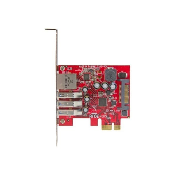 STARTECH PCI Express -kortti 3 USB 3.0 -porttiin ja 1 Gigabit Ethernet -porttiin UASP - PCIe 3x USB 1x GbE -sovittimella