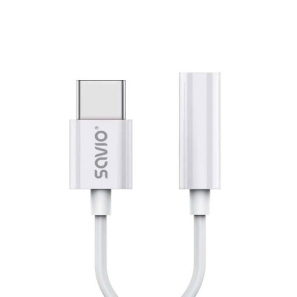 SAVIO Audioadapter - USB Type 3.1 C (M) - Jack 3.5mm (F) - Hvid - AK-51